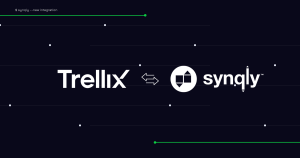 Trellix and Sygnl logos connected by a bi-directional arrows icon on a dark background, signaling integration.
